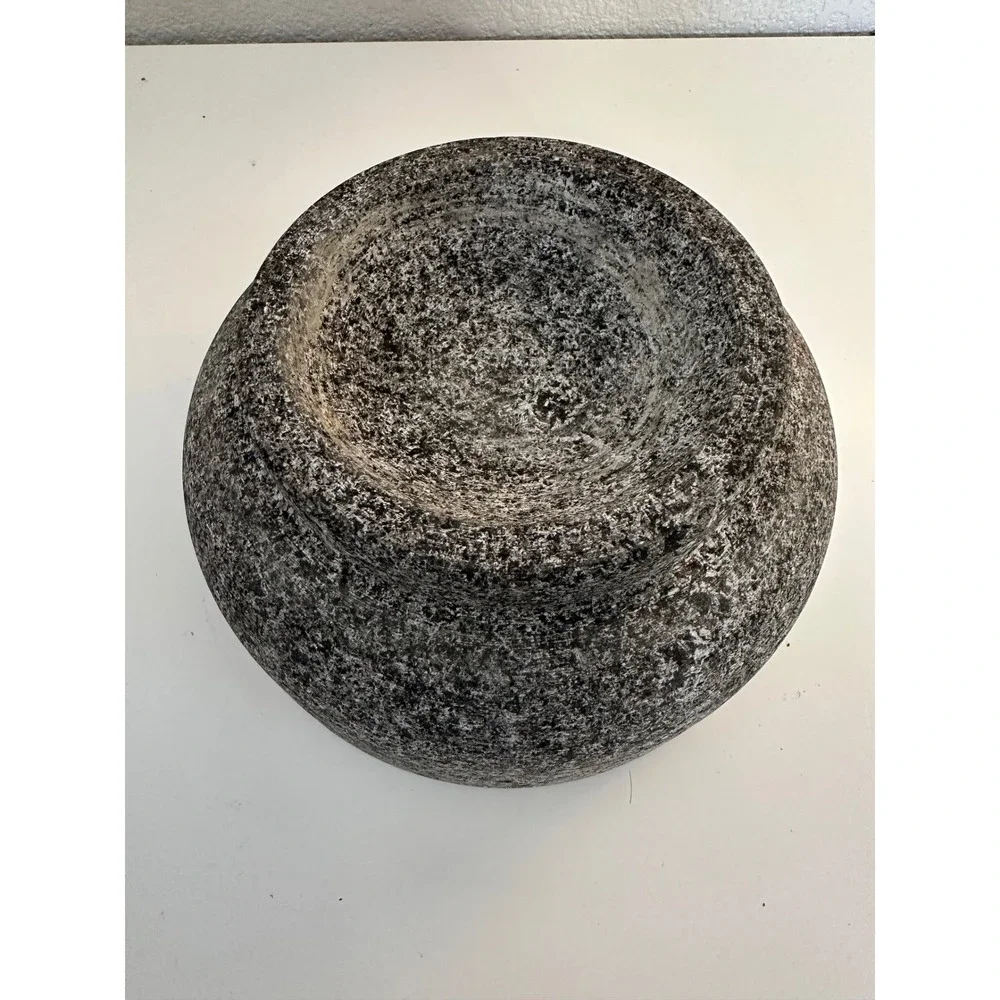 Gray Heavyweight Granite Stone Mortar and Pestle Set Large